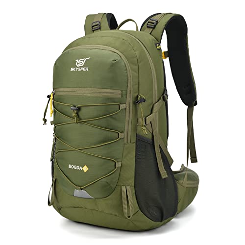 SKYSPER BOGDA 35 Wanderrucksack 35L Camping Backpack mit Rückenbelüftung & Trinksystem Trekkingrucksack aus atmungsaktivem 3D Air Mesh Polyester Camping Outdoor Wandern Rucksack von SKYSPER