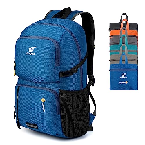 SKYSPER Ultraleichter Faltbarer Rucksack 30L mit Nassfach - Wasserfest und Verstaubarer Daypack für Wandern, Reisen, Radtouren und Städtetrips von SKYSPER