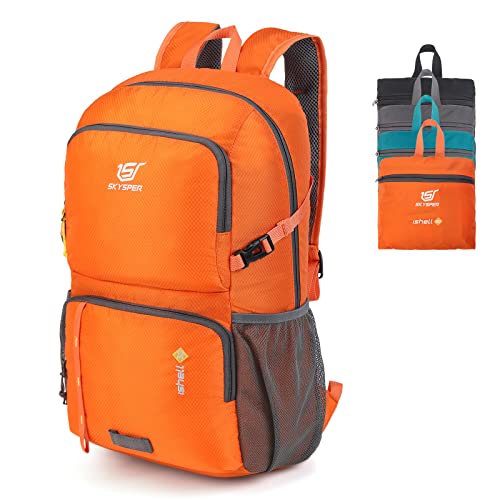 SKYSPER Ultraleichter Faltbarer Rucksack 30L mit Nassfach - Wasserfest und Verstaubarer Daypack für Wandern, Reisen, Radtouren und Städtetrips von SKYSPER