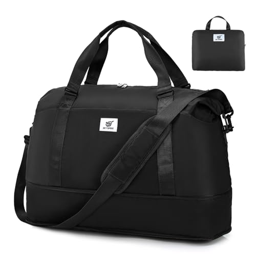 SKYSPER Sporttasche 50L Faltbar Reisetasche Handgepäck Herren Damen Weekender Duffle Bag für Flugzeug Reisen Fitness von SKYSPER