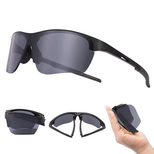SKYWAY Faltbare Fahrradbrille Herren Damen Mountainbike Laufen Sport Sonnenbrille Radbrille UV400 Schutz von SKYWAY