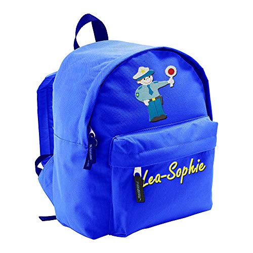 SL-Store GbR Kindergartenrucksack Bestickt mit Namen Motiv Kinder Kleinkind Kinderrucksack für Kita Kindergarten personaliesiert Name, Farbe:blau von SL-Store GbR