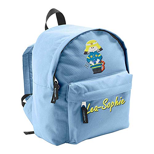 SL-Store GbR Kindergartenrucksack bestickt mit Namen Motiv Kinder Kleinkind Kinderrucksack für KITA Kindergarten personaliesiert Name, Farbe:hellblau von SL-Store GbR