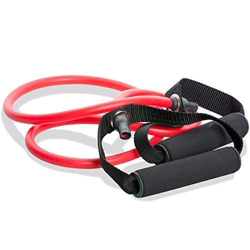 SL StarTube rot (mittel) | Gymnastikbänder Fitnessbänder Expander | mit Griffen, latexfrei, puderfrei | Für Krafttraining und Fitness von SL