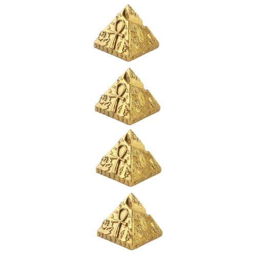 Wandleuchte 2Sets Pyramidenschmuck Pyramidendekor Miniaturpyramidenpyramidenpyramiden -Figurin Ägypten Pyramidenskulptur Pyramidenstatue Pyramiden Replik Pyramidenpapierharz Golden 2pcs*2 Klammerlicht von SLCHJX