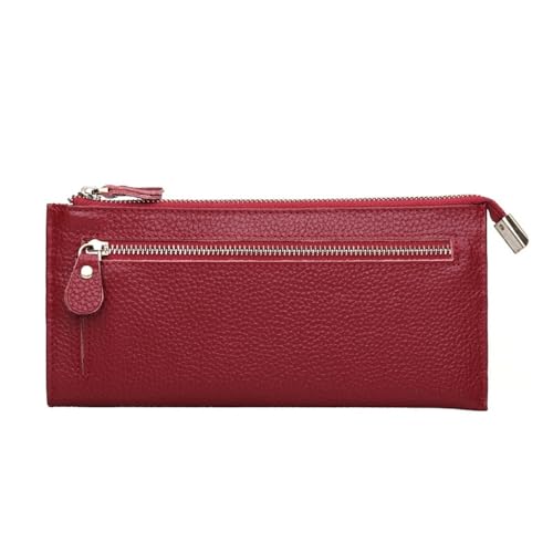 Damen Geldbörse Damenbrieftasche in Mehreren Farben (Color : Red, Size : 19.5x10x0.5cm) von SLEDEZ