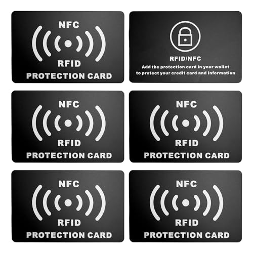 SLEEKEE 6 Stück NFC-Blockkarten, RFID-Schutzkarten, Blockerkarten, RFID-Verkapselungskarten, 5,4 cm × 8,55 cm von SLEEKEE