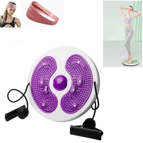 (Rosa) Twist Plate mit Zugseil, Swing Balance Board mit Fußmassage, Gewichtsverlust, Bodybuilding, Schlanke Taille, Hüfte und Oberschenkel (Stirnband) von SLWSYR