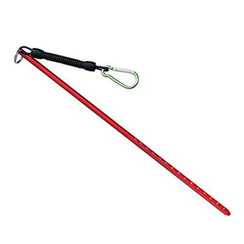 SM SunniMix Riffstab Tauchen Zeigestab Diving Pointer Stick mit Spiralkabel und Karabinerhaken, Rot von SM SunniMix