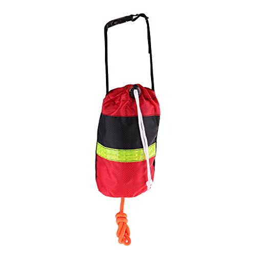 Wurfsack Rettungswurfleine/Schwimmseil Mit Tasche - 31 Meter Nicht reflektierendes Seil Rot Schwarz Tasche von SM SunniMix
