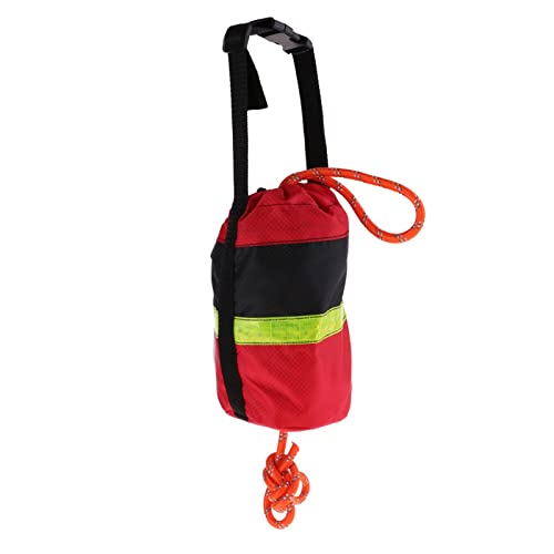 Wurfsack Rettungswurfleine/Schwimmseil Mit Tasche - 31 Meter Reflektierendes Seil Rot Schwarz Tasche von SM SunniMix