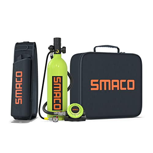 SMACO Mini Tauchflasche Sauerstoffflasche Taucherflasche Mini zum tauchen Mit 15 Bis 20 Minuten Tauchen Sauerstofftank Taucher Set Tauchausrüstung Tragbare 1L S400 PRO(10 Tage Lieferung) von SMACO