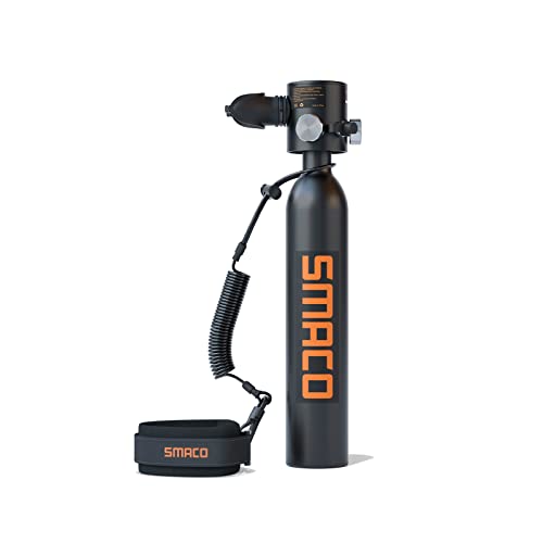 SMACO S300Plus Mini Tauchflasche Sauerstoffflasche Taucherflasche Mini zum tauchen Mit 5 Bis 10 Minuten Tauchen Sauerstofftank Taucher Set Tauchausrüstung Tragbare 0.5L von SMACO