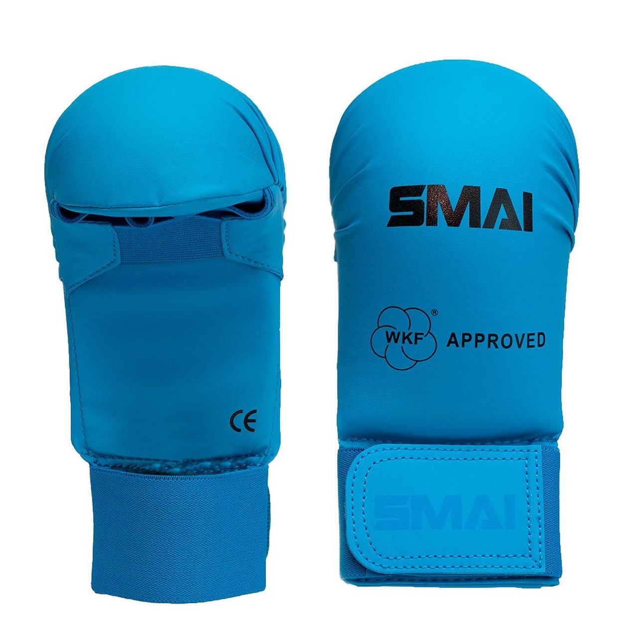 Smai WKF- Karate-Handschutz ohne Daumen blau von SMAI