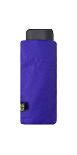 SMATI Mini Kompakt-Faltschirm - Taschengröße 18cm, windfest, 200g ultraleicht, manuell, Reise-Regenschirm, Gemischter Regenschirm, Farbe ELEKTRISCH BLAU von SMATI