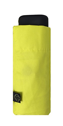 SMATI Mini Kompakt-Faltschirm - Taschengröße 18cm, windfest, 200g ultraleicht, manuell, Reise-Regenschirm, Gemischter Regenschirm, Farbe GELB ANIS von SMATI