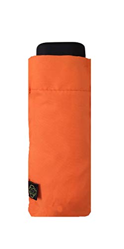 SMATI Mini Kompakt-Faltschirm - Taschengröße 18cm, windstabil, 200g ultraleicht, manuell, Reise-Regenschirm, Gemischter Regenschirm, Farbe ORANGE von SMATI