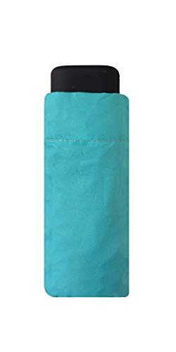 SMATI Mini Kompakt-Faltschirm - Taschengröße 18cm, windstabil, 200g ultraleicht, manuell, Reise-Regenschirm, Gemischter Regenschirm, Farbe TURKISE von SMATI