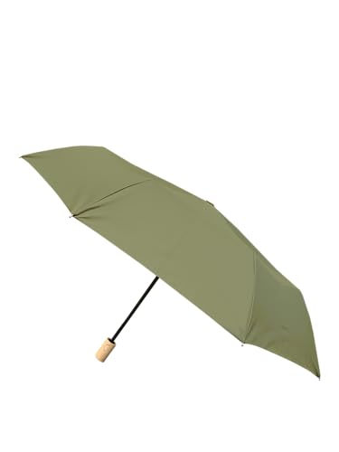SMATI Regenschirm für Damen und Herren aus recyceltem Stoff – umweltfreundlich – robust gegen Wind – Automatisches Öffnen und Schließen – Regenschirm faltbar kompakt Reise, kaki, M von SMATI