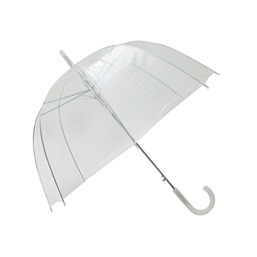 SMATI Langer Regenschirm Transparent - Glockenform; Klassisch und basic; Automatisch öffnend; Durchmesser=85cm; Damen Regenschirm/Hochzeitsschirm von SMATI