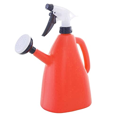 SMBAOFUL 2-in-1-Gießkanne für Innen- und Gartenpflanzen, Drucksprüher, Wasserkocher, verstellbares Sprühgerät, 1 l (Farbe: Rot) (Orange) von SMBAOFUL
