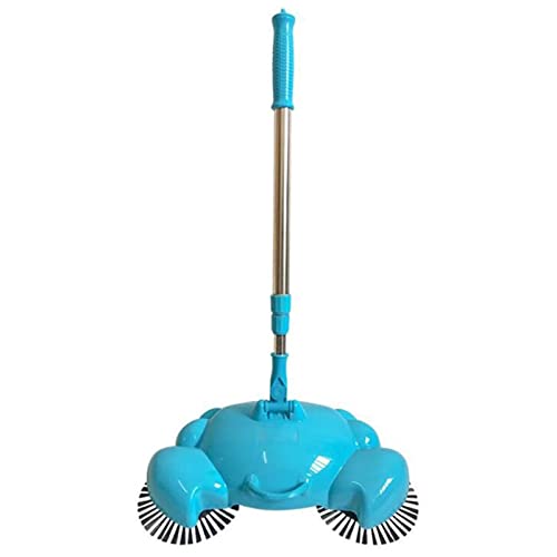 SMBAOFUL Besen 3 in 1 Haushalt Automatische Hand Push Sweeper Besen 360 Grad Rotierenden Reinigung Kehrmaschine.(Farbe blau) von SMBAOFUL