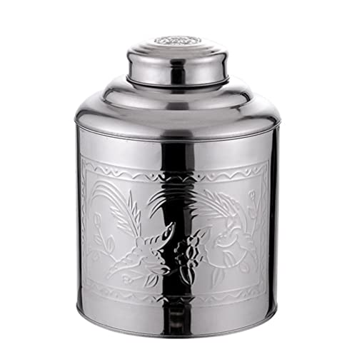 SMBAOFUL Edelstahl-Teedosenkanister: Luftdichte Aufbewahrung für Tee, Kaffee und mehr - Schlankes silbernes Design, 20-fache Größe von SMBAOFUL