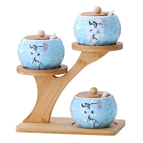 SMBAOFUL Keramik-Gewürztiegel-Set mit Deckel - Stilvolle und funktionale Gewürzdosen für die Aufbewahrung in der Küche von SMBAOFUL