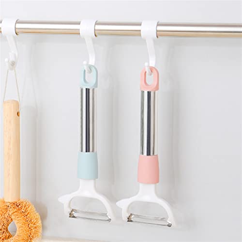 SMBAOFUL Multifunktionales Küchenwerkzeug: Schäler und Schaber mit langem Griff für den Hausgebrauch (Pink) von SMBAOFUL