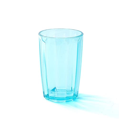 SMBAOFUL Transparenter, gestreifter Zahnbürstenhalterbecher – ideal für Zuhause, Badezimmer und Kaffeegebrauch in Blau von SMBAOFUL