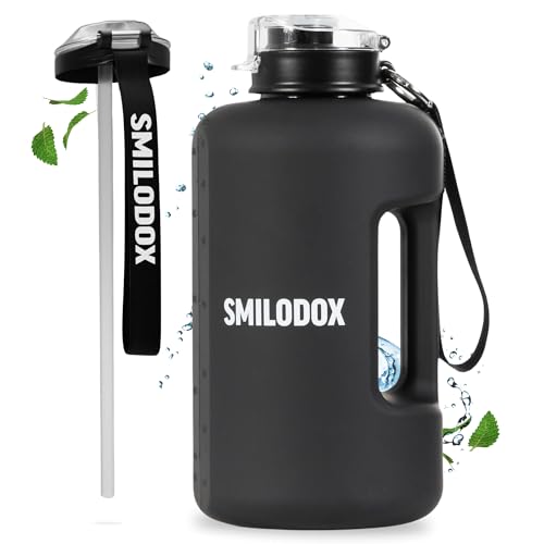 SMILODOX 1,5L Trinkflasche Sport I Kohlensäure geeignet I Bruchfeste BPA-freie Kunststoffflasche I XL Water Bottle I Gym Trinkflasche I Sportflasche 1,5 Liter für Fitness, Yoga und Freizeit von SMILODOX