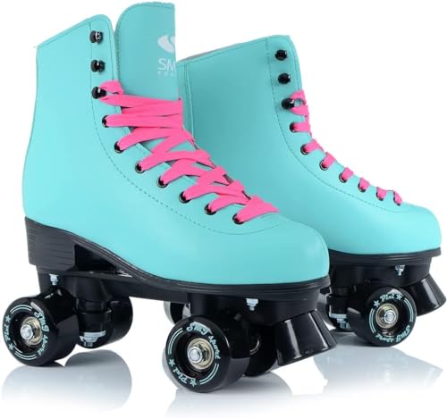 SMJ sport Damen Klassische Retro Rollschuhe | ABEC7 Kugellager | Mint Rosa Mädchen Classic Roller Skates Inliner Inlineskates | Gr. 35, 36, 37, 38, 39, 40, 41 (Türkis, 37) von SMJ sport