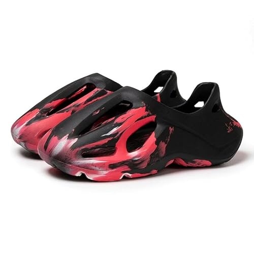 Clogs Herren- Und Damen-Camouflage-Outdoor-Clogs Mit Dicken Sohlen, Strandsandalen, Eva-Hausschuhe-Rot-46-47 von SMMZRF