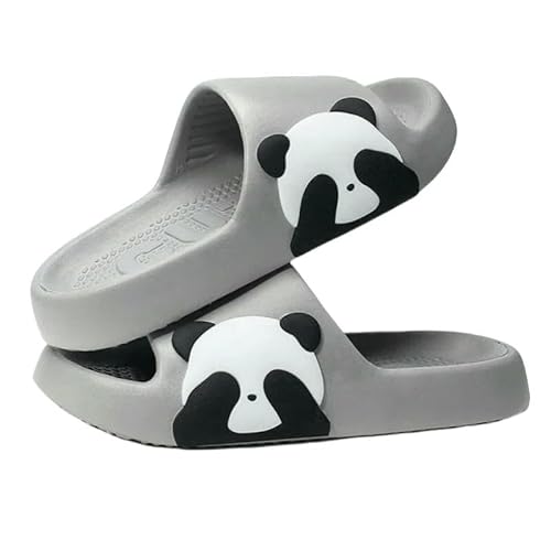 SMMZRF Hausschuhe Damen-Panda-Hausschuhe, Süße Wolken-Sandalen, Flip-Flops, Strandschuhe, Herren-Eva-Hausschuhe-Grau-40-41 von SMMZRF