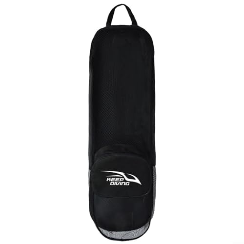 SMZhomeone Netz-Tauchtasche, Netztasche zur Aufbewahrung von Tauch- und Schnorchelausrüstung, schwarz, robuste Reißverschlüsse, verstellbarer Schultergurt, 72 x 22 x 12 cm von SMZhomeone