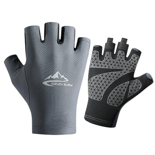 SMZhomeone Sonnenschutzhandschuhe, atmungsaktive Eisseide, Slip-Sport-Fahrradhandschuhe (L Grau) von SMZhomeone