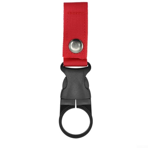Verstellbare Gurtbandschnalle Haken Clip Wasserflasche Ring Halter Nylon Schnalle Karabiner 4 Stück (Rot) von SMZhomeone