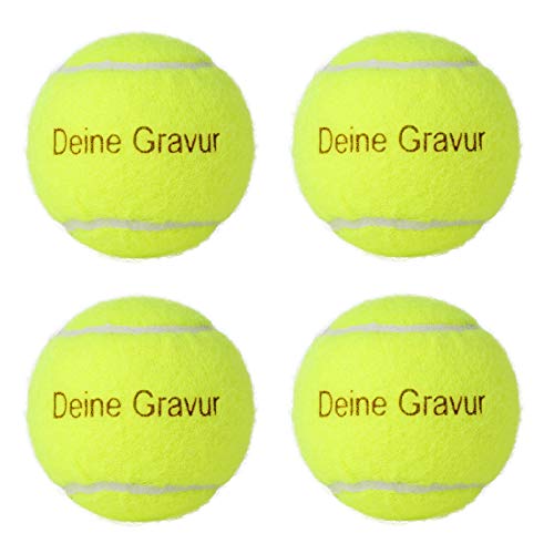 SNEG 4X Tennisball mit Gravur | Vier Tennisbälle mit Wunschgravur von SNEG