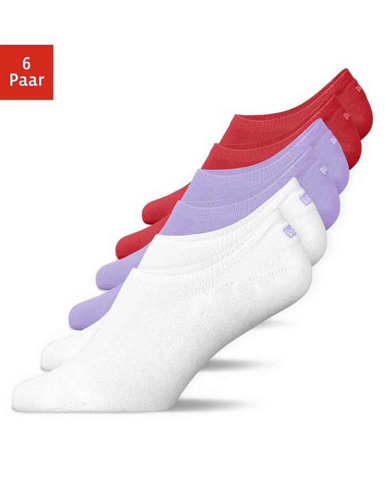 SNOCKS Füßlinge Invisible Socks Sneaker Socken Damen & Herren (6-Paar) aus Bio-Baumwolle, mit Anti-Rutsch-Pad und unsichtbar in den Schuhen von SNOCKS