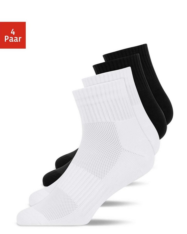 SNOCKS Laufsocken Halbhohe Running Socken für Damen & Herren (4-Paar) mit Fersenlasche und atmungsaktiv durch Mesh von SNOCKS