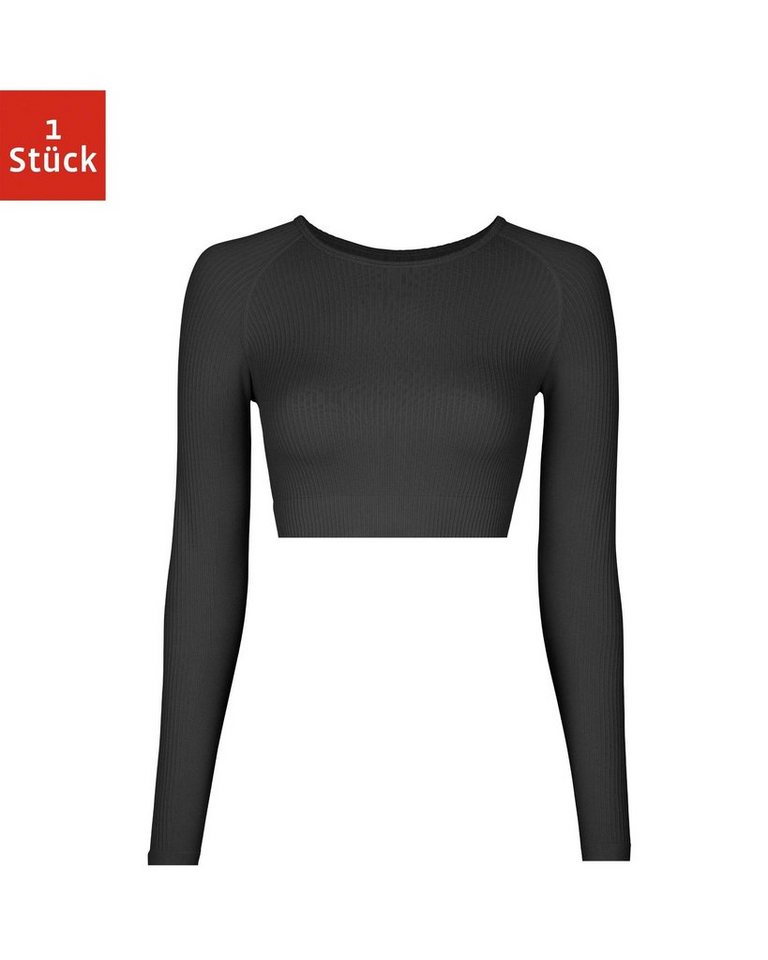 SNOCKS Longsleeve Geripptes Sportshirt langarm Damen (1-tlg) seamless und cropped mit Rippstruktur von SNOCKS