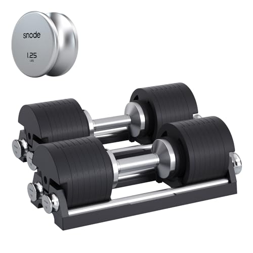 SNODE AD85 Adjustable Dumbbell Set 40kg(Pair) with 10LBS additional plates, Compact Design, Fast Adjust, Cast Iron Plates, Iron Cradle, Anti-Slip Metal Handle,Advanced Strength Training Equipment von SNODE