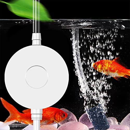 Aquariium Luftpumpe Super Leiise Luftpumpe <35dB, SOARFLY Leise Sauerstoffpumpe mit Rückschlagventil, Aquarium Pumpe Sauerstoffpumpe Mini mit Zubehör, 1W, Weiß von SOARFLY