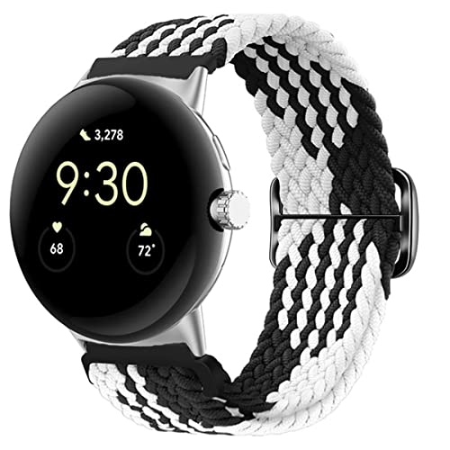 Geflochtenes Solo Loop Armband für Google Pixel Watch Geflochten, Damen Herren Stoff Sport Ersatz Band Kompatibel mit Armband Google Pixel Watch (2) von SOCFLO
