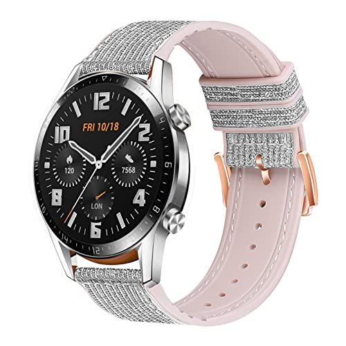 Glitzer Armband für Huawei Watch GT2 46mm Ersatzarmbänder, 22MM Glitzer Weiche Silikon Sport Armbänder Ersatz Kompatibel mit Armband Huawei Watch GT2 46mm (E) von SOCFLO