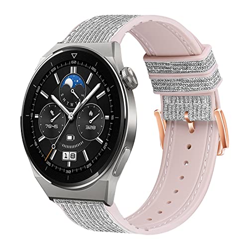 Glitzer Armband für Huawei Watch GT3 Pro 46mm Ersatzarmbänder, 22MM Glitzer Weiche Silikon Sport Armbänder Ersatz Kompatibel mit Armband Huawei Watch GT3 Pro 46mm (E) von SOCFLO