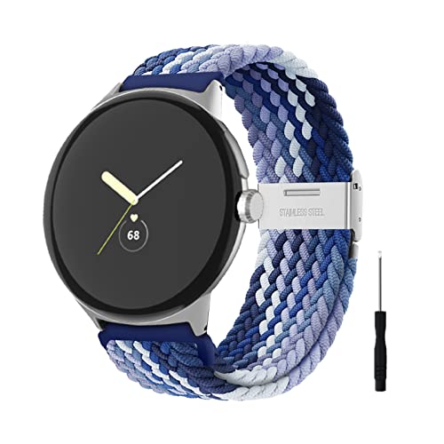 Nylon Armbänder Kompatibel mit Google Pixel Watch Armband Nylon Stoff Uhrenarmbänder für Google Pixel Watch Metall Verstellbarem Verschluss Ersatzband für Google Pixel Watch (14) von SOCFLO