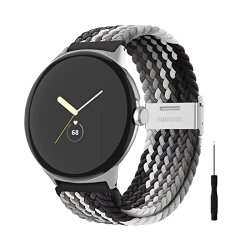 Nylon Armbänder Kompatibel mit Google Pixel Watch Armband Nylon Stoff Uhrenarmbänder für Google Pixel Watch Metall Verstellbarem Verschluss Ersatzband für Google Pixel Watch (9) von SOCFLO