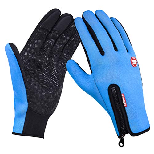 SODSIM Touchscreen Handschuhe Winter Fahrradhandschuhe Touchscreen Herren Laufhandschuhe Wasserdicht Damen Warm (Blau, L) von SODSIM