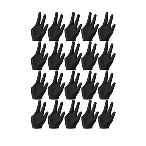 SOFORFREEM 20 Stück Billardhandschuhe, atmungsaktiv, Snooker-Handschuhe, links, rechts, 3 Finger, Queue-Handschuhe für Frauen und Männer, Billard-Zubehör von SOFORFREEM